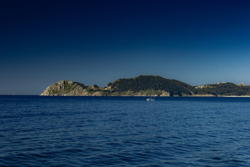Naklejka premium Cies Islands in the North of Spain in summer with clear skies