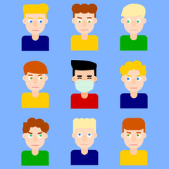 men not wearing mask look with suspicion at a man who wearing mask