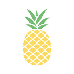 Pineapple colorful icon isolated on white - obrazy, fototapety, plakaty