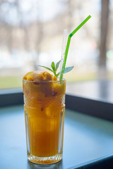 refreshing lemonade with passion fruit