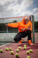 latin man urban tennis player