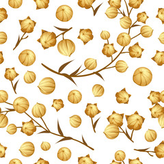Pattern linseed. Seamless background for packaging.