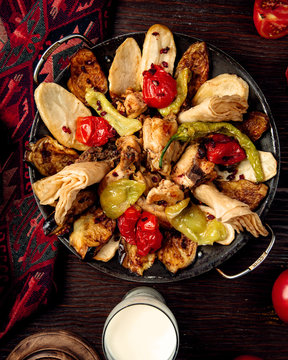 sadj with various meat and vegetables