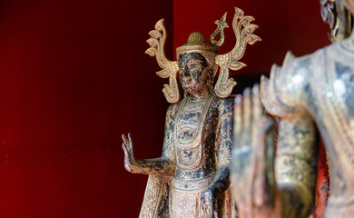 .A collection of vintage asian things. Household items and small vintage statuettes from Asia