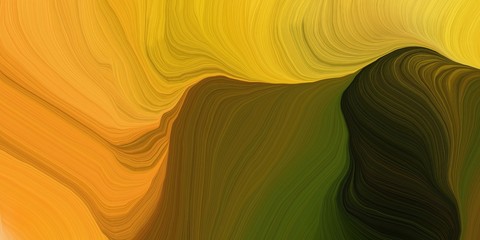 vibrant background graphic with smooth swirl waves background design with golden rod, very dark green and chocolate color