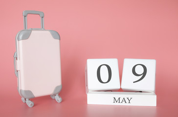 May 09, time for a spring holiday or travel, vacation calendar