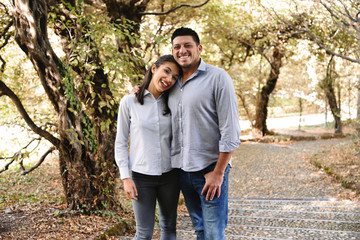 Lovely Pair Hugging in a Park