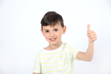 happy and positive boy with thumb up