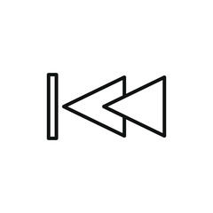 Obraz premium simple icon of a rewind arrow with outline style design