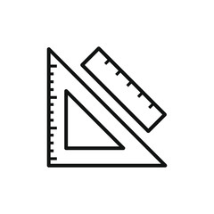 two ruler icon isolated on white background