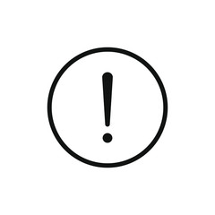 simple icon of exclamation mark with outline style design