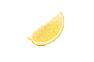 Lemon slice isolated on white background. Ripe fruit