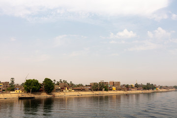 Fototapeta na wymiar House on the coast of Nile near Edfu