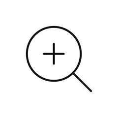 Fototapeta premium zoom in icon,magnifying glass icon isolated on white background