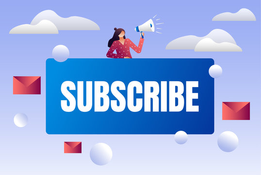 Subscribe to our newsletter illustration concept	
