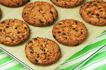 Fresh-baked cookies ready in the table	