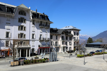 Centre-ville. Alpes françaises. Saint-Gervais-les-Bains. Haute-Savoie. France.