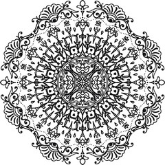 Mehendi. Mandala design. Indian ethnic ornaments. Design for wedding and invitation. Yoga t shirt
