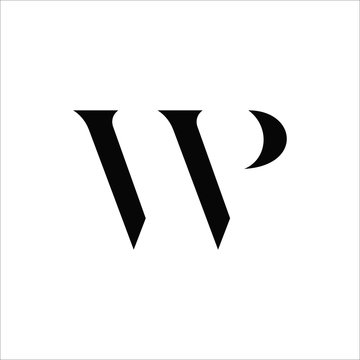 Initial letter pw or wp logo vector templates