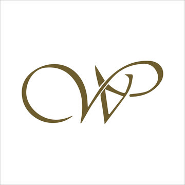 Initial letter pw or wp logo vector design template