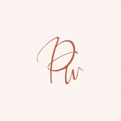 Initial letter pw logo or wp logo vector design templates