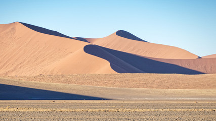 Fototapeta na wymiar Panoramic view of dune in Sossusvlei area in southern part of the Namib Desert, Namibia