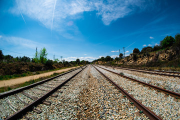 Fototapeta premium Vías de tren ferrocarril