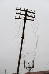 Poles and railway signs