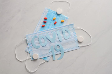 Disposable face mask and sign 