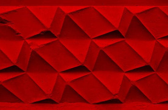 Geometric Repeating Red Shapes. Pattern Of Red Geometric Shapes