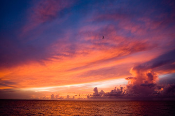 Naklejka premium sunset at the beach Grace Bay Providenciales Turks & Caicos Islands