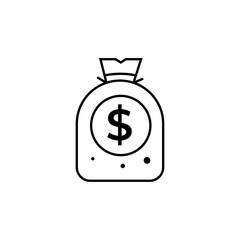 money bag icon in white background