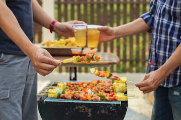 barbecue,Bar-B-Q,Barbeque Grill Street Food in thailand,market and Pork BBQ