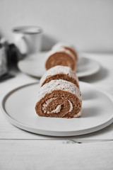 Roll small cake coffee.