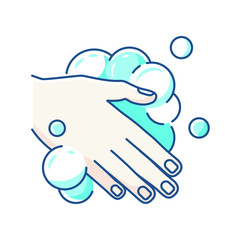 Fototapeta na wymiar color icon, hand washing, soap