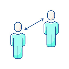 Color icon, distance between two people