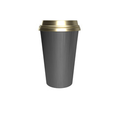 Gold Metallic Brushed Aluminum Tumbler Isolated In White Background 