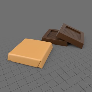 Small chocolates with packaging