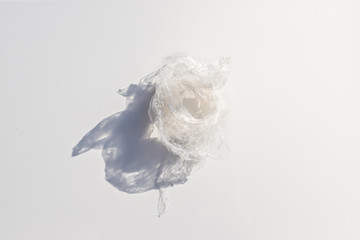 a plastic wrap on a white background