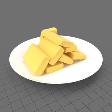 Butter slices on plate