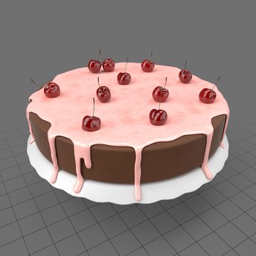 Chocolate cake with cherry topping