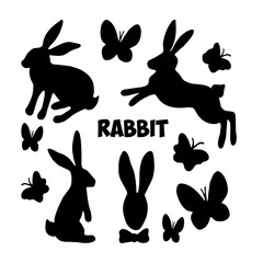 Obraz premium Super cute, adorable bunny for easter design. Funny, hand drawn illustration in doodle style for poster, banner, print, decoration kids playroom or greeting card.