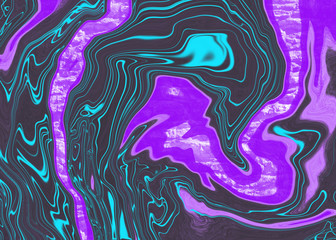 Liquid uneven marble pattern with light highlights. Abstract acrylic background. Texture of a work of art. The effect of fluid art. The abstract work of art is smeared and splattered with paint.