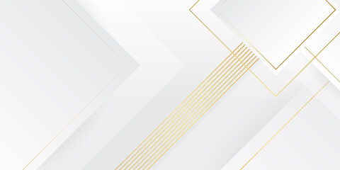 Abstract golden lines background on white background. Luxury background for presentation design, banner and business card