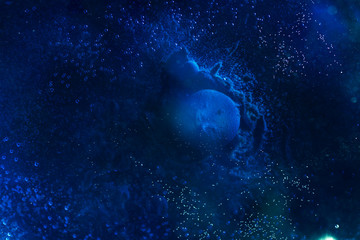 Blue background with microscopic cell