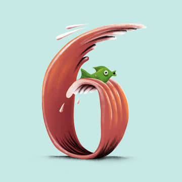 Wave Riding Fish - Six