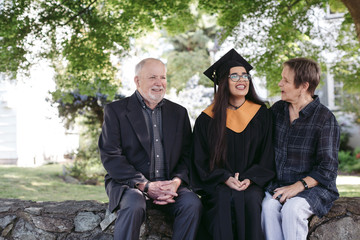 Grandparents celebrating their grand daughters high school gradu