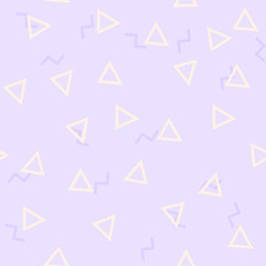 Seamless abstract pattern with geometric shapes as triangle, line, circle. Vector illustration. Hipster fashion Memphis style.