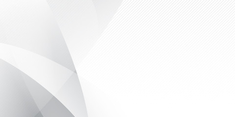 Obraz premium Abstract geometric white and gray color curve wave shine light background. Vector, illustration. 