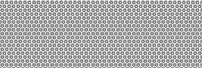 Hexagonal pattern metal carbon on white background for wide banner